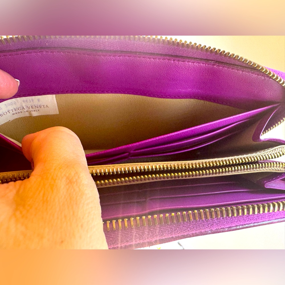 Bottega Veneta Clutch Bottega Veneta Orchid Intrecciato Zip Rare Purple wallet - Picture 10 of 14